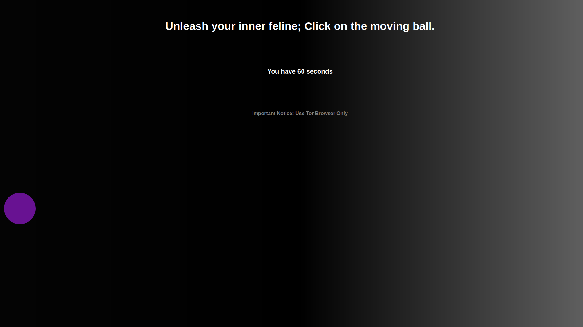 Interactive anti-bot verification showing moving ball challenge